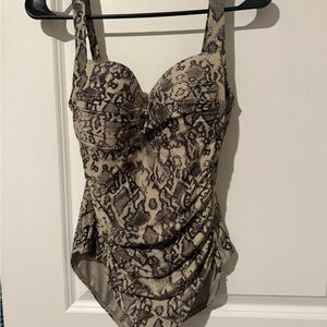 Snake Print One Piece Swimsuit